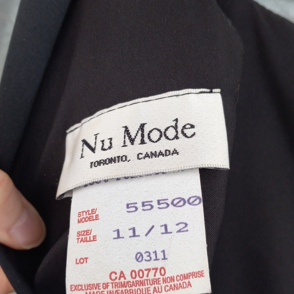 NUMODE Elegant Prom Black Sleeveless Full-Length Dress Size 11/12 Made in Canada - Picture 10 of 10